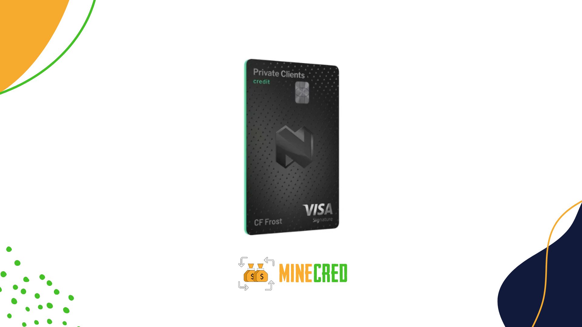Nedbank Private Bundle credit card for Private Clients, featuring a sleek black Visa Signature design, displayed with the MineCred logo.